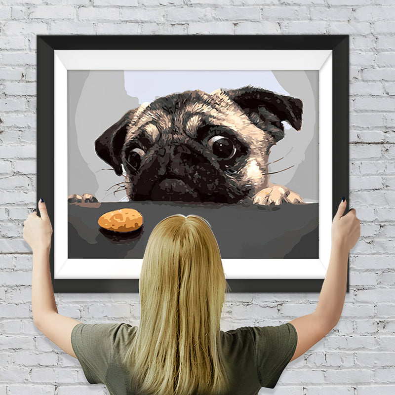 Hungrige Bulldogge Diamond Painting