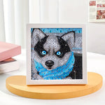 Husky-Hund Mini-Kristallpünktchen Diamond Painting