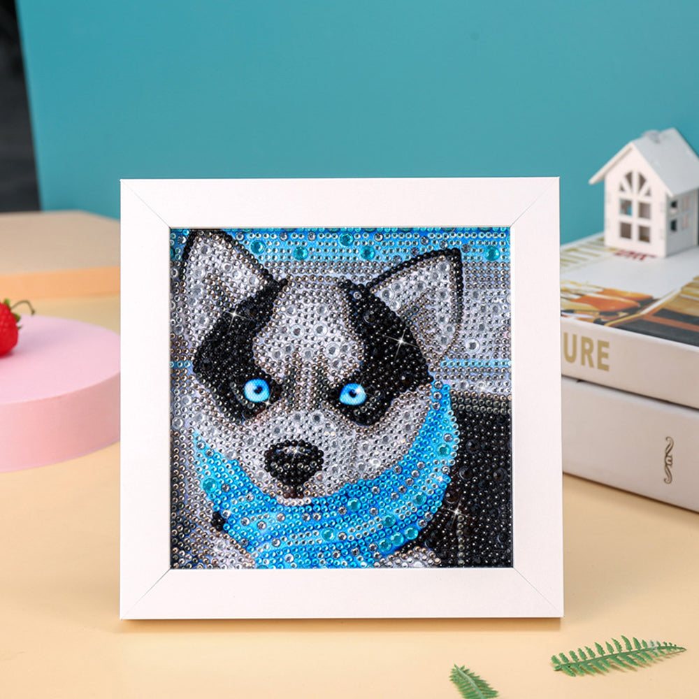 Husky-Hund Mini-Kristallpünktchen Diamond Painting