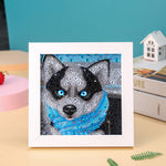 Husky-Hund Mini-Kristallpünktchen Diamond Painting