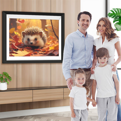 Igel und Ahornblätter Diamond Painting