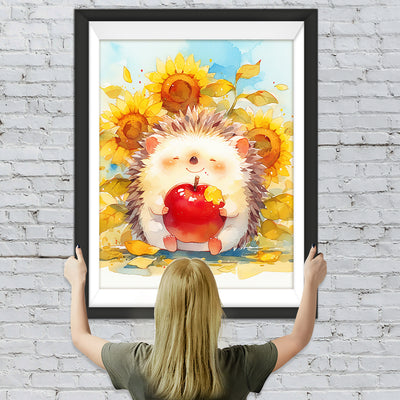 Igel und Sonnenblumen Diamond Painting