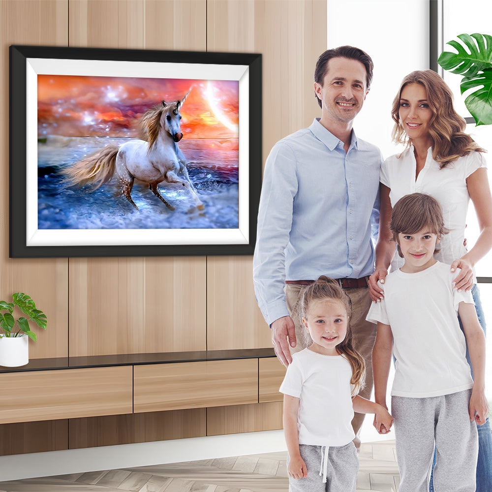 Im Wasser laufendes Einhorn Diamond Painting