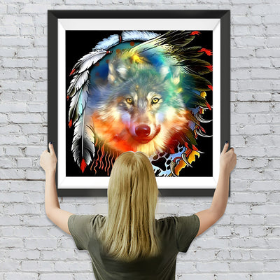 Indianerwolf Diamond Painting