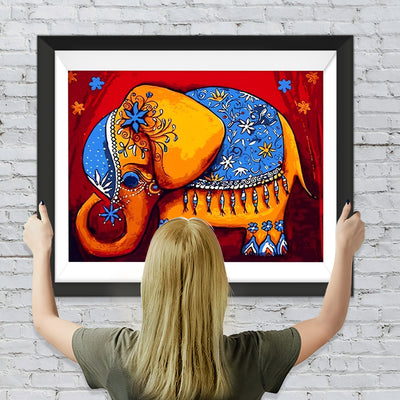 Indischer gelber Elefant Diamond Painting