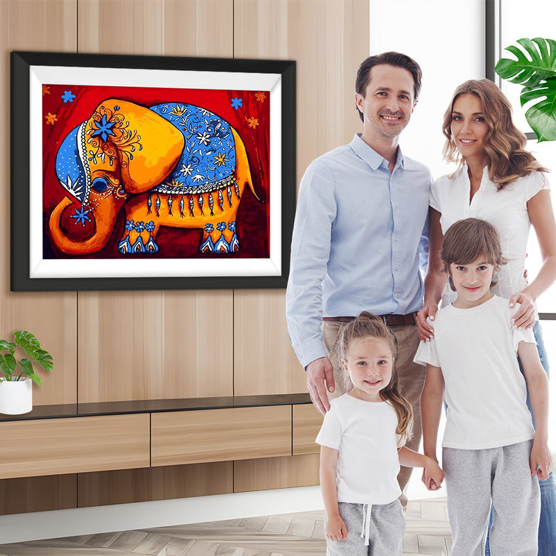 Indischer gelber Elefant Diamond Painting