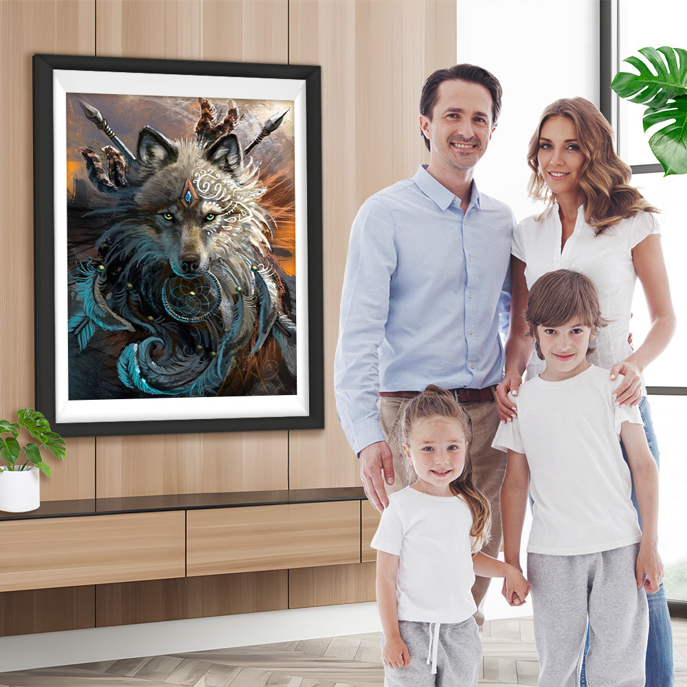 Indischer Wolfkönig Diamond Painting