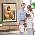 Jesus, der Hirte, und die Schafe Diamond Painting