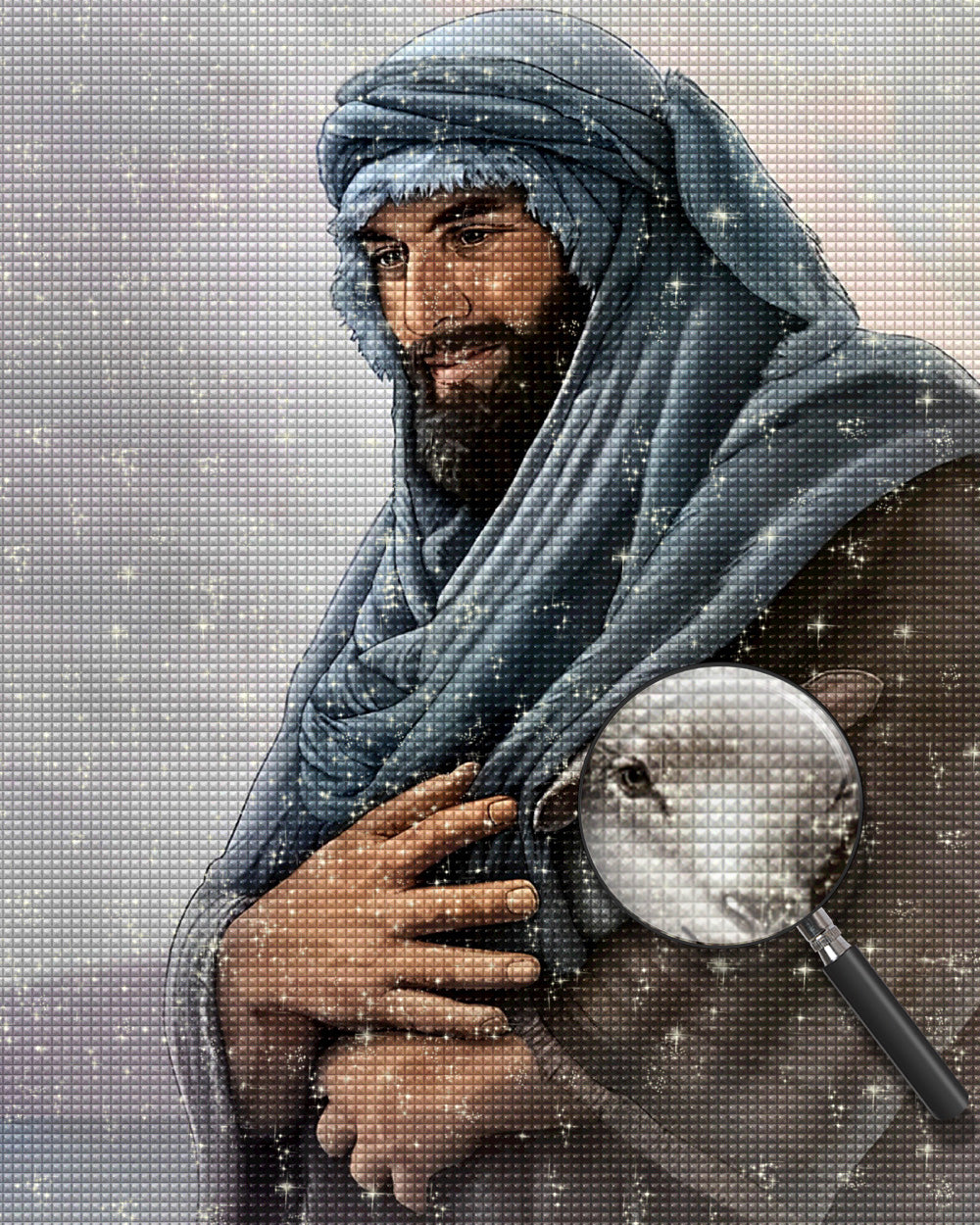 Jesus hält Lamm Diamond Painting