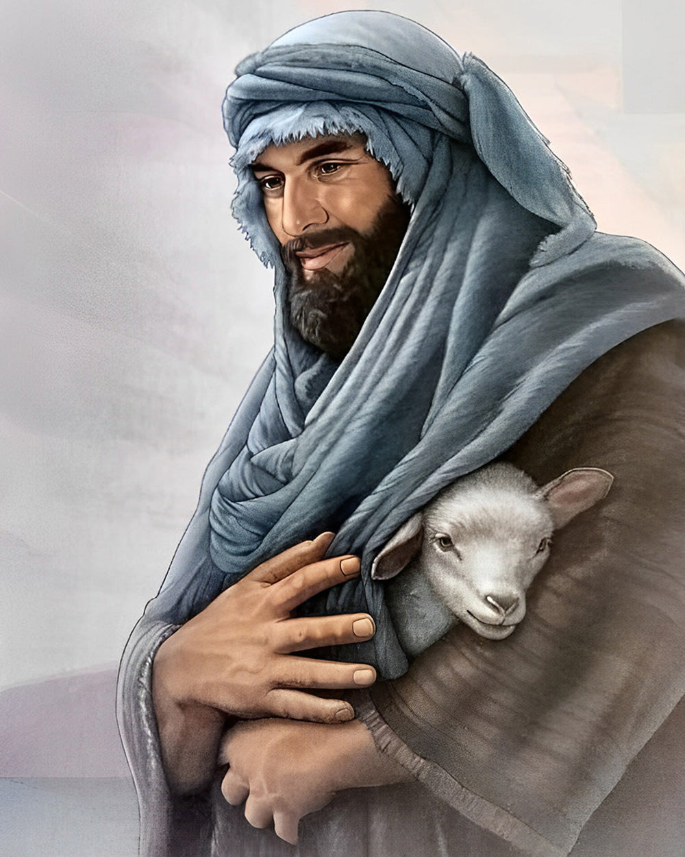 Jesus hält Lamm Diamond Painting