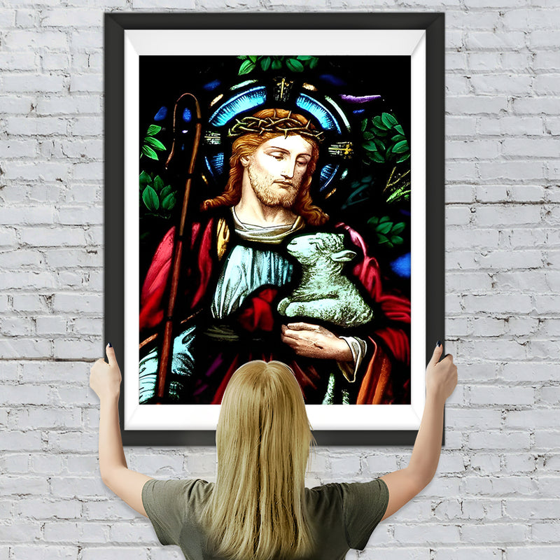 Jesus und das Lamm Diamond Painting