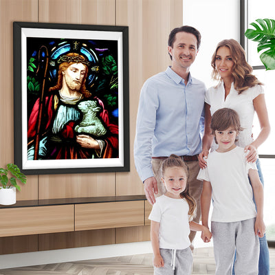 Jesus und das Lamm Diamond Painting