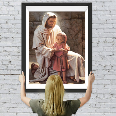 Jesus und kleines Mädchen Diamond Painting