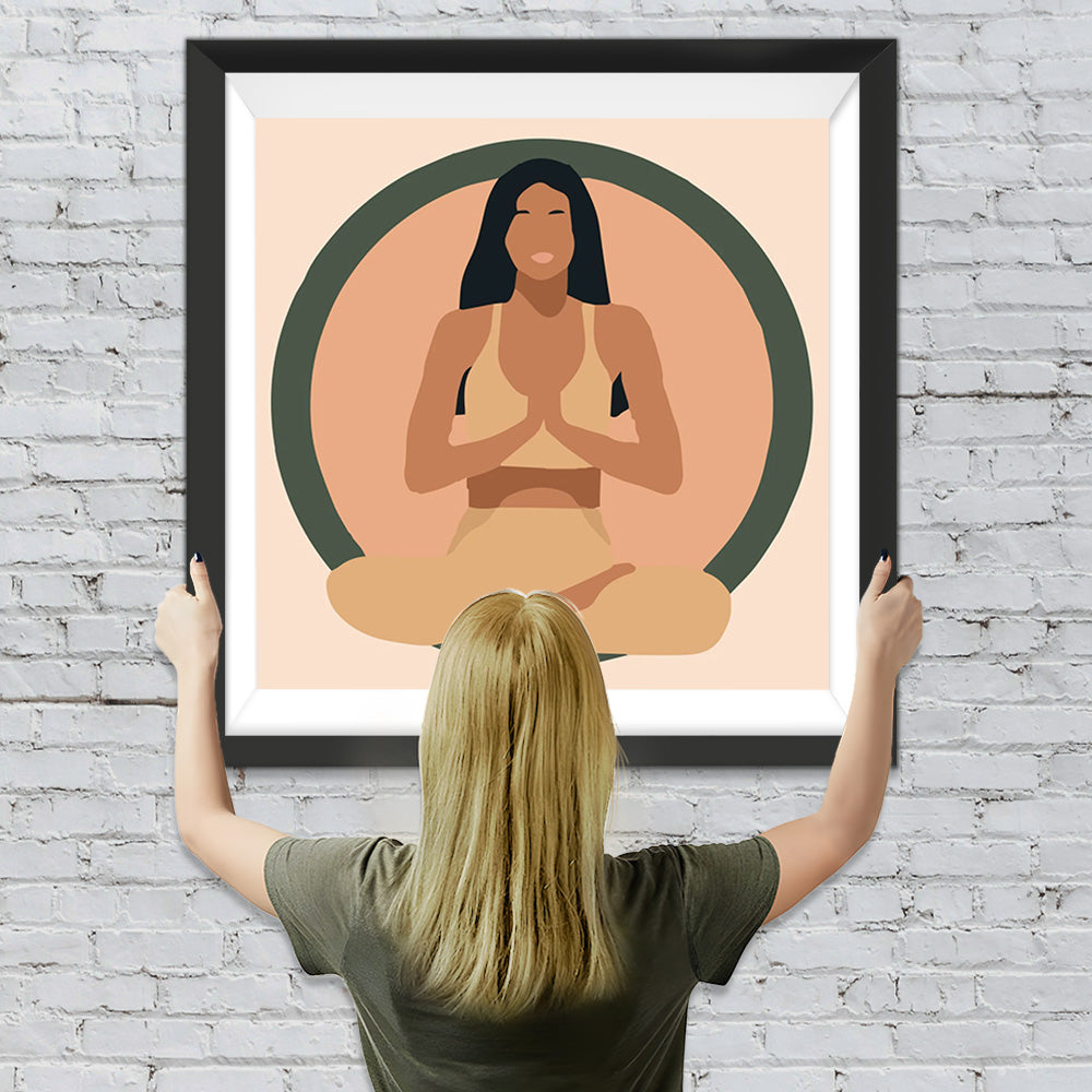 Junge Frau und Yoga Diamond Painting