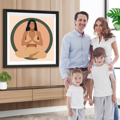 Junge Frau und Yoga Diamond Painting