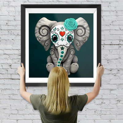 Junger Elefant mit Maske Diamond Painting