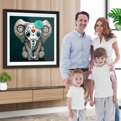 Junger Elefant mit Maske Diamond Painting