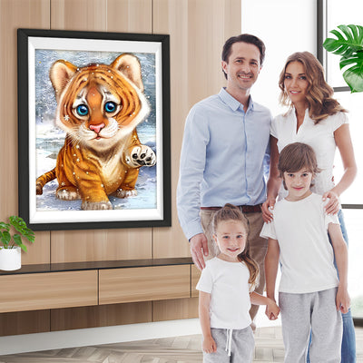 Junger Tiger im Schnee Diamond Painting