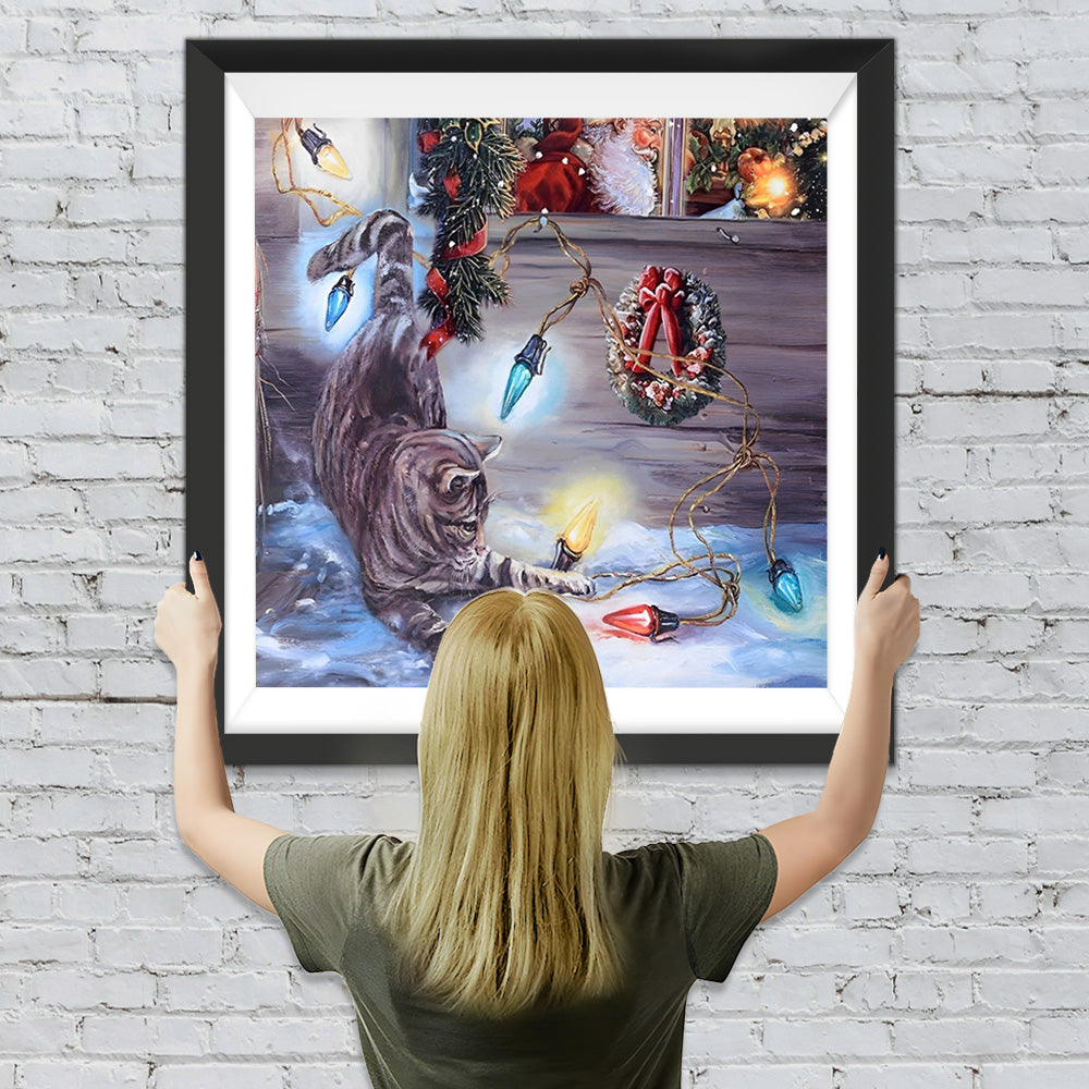 Kätzchen Weihnachtsmann Diamond Painting