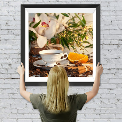 Kaffee Obst Blumen Diamond Painting