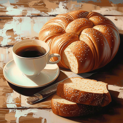 Kaffee und Brot Diamond Painting