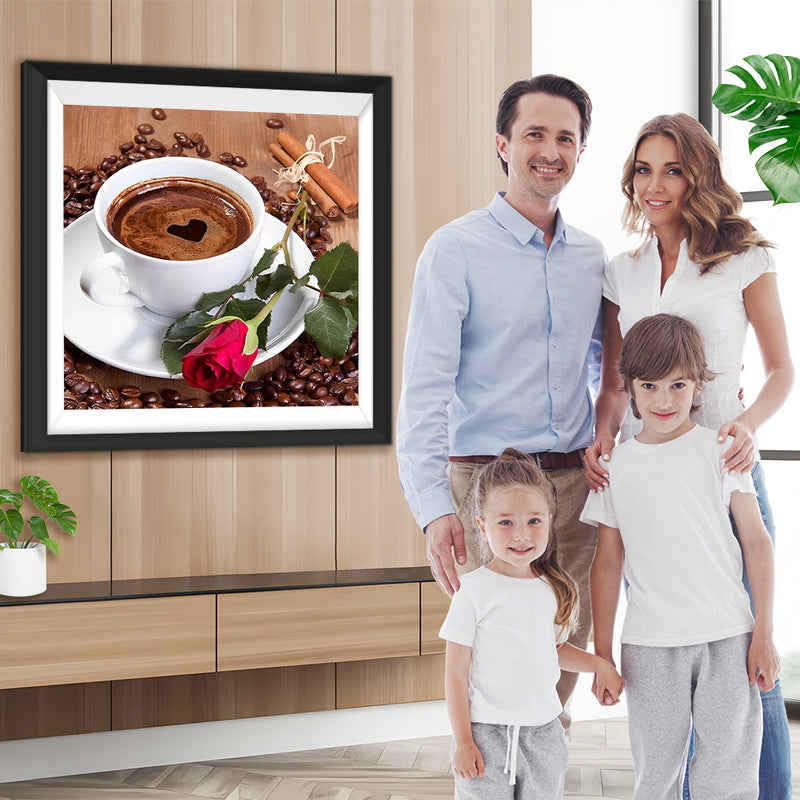 Kaffee und Rose Diamond Painting