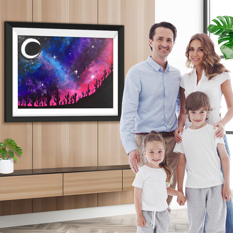 Kakteen unter dem Sternenhimmel Diamond Painting