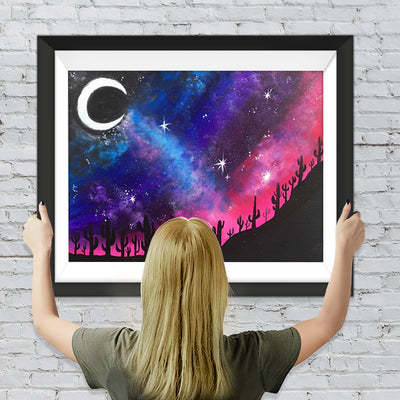 Kakteen unter dem Sternenhimmel Diamond Painting