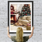 Kamin Weihnachtsbaum Wohnzimmer Diamond Painting