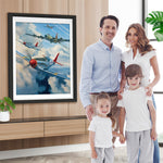 Kampfflugzeug fliegt durch die Wolken Diamond Painting