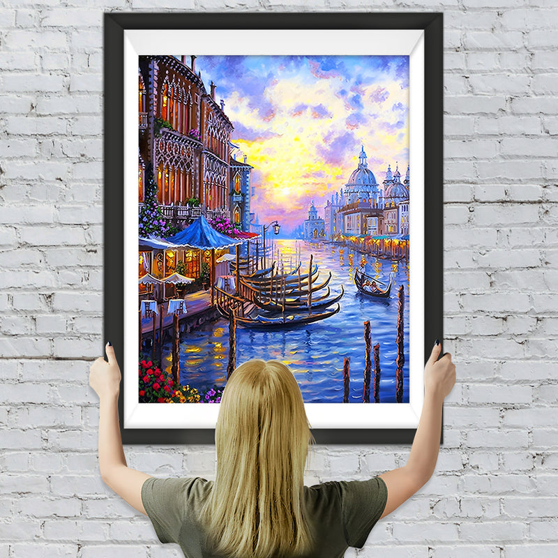 Kanal und Gebäude in Venedig Diamond Painting