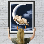 Kaninchen auf dem Mond Diamond Painting