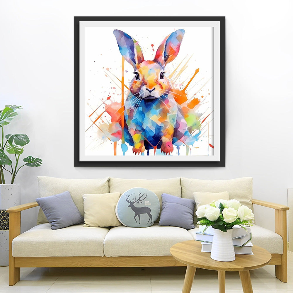 Kaninchen im Aquarell-Stil Diamond Painting