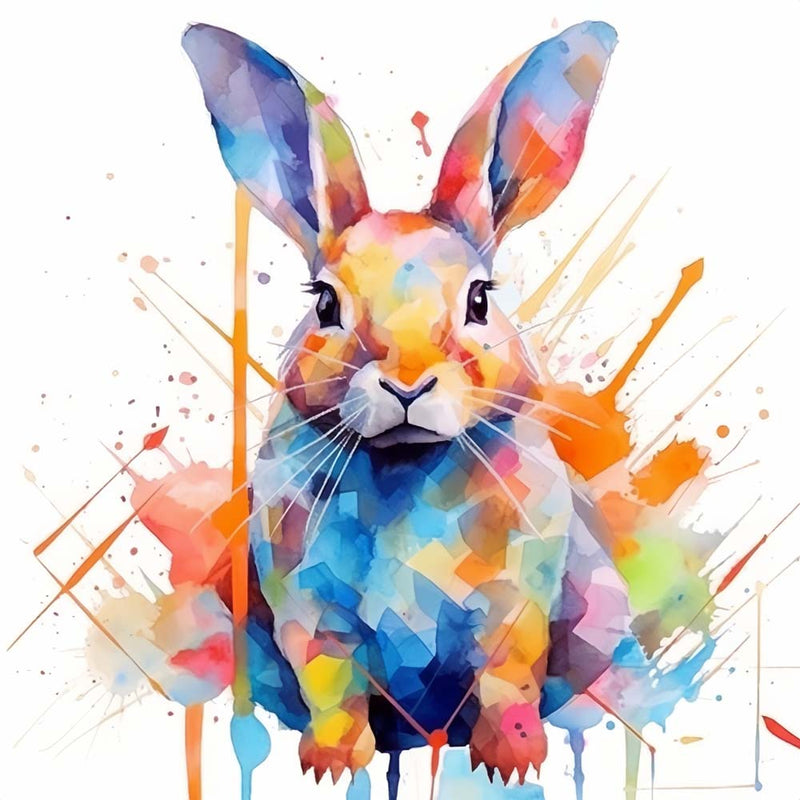 Kaninchen im Aquarell-Stil Diamond Painting
