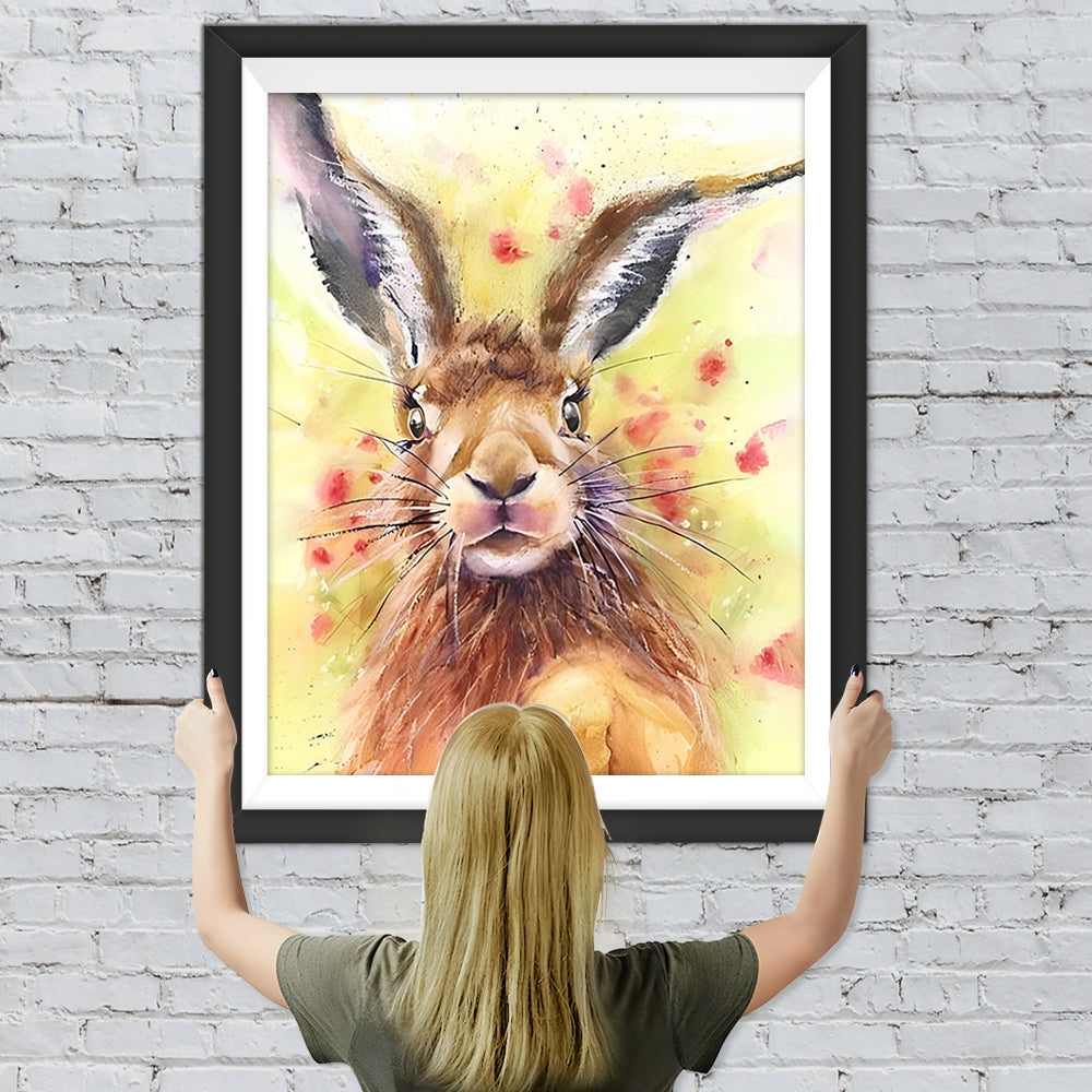 Kaninchen im Aquarellstil Diamond Painting