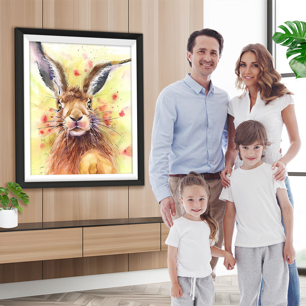 Kaninchen im Aquarellstil Diamond Painting