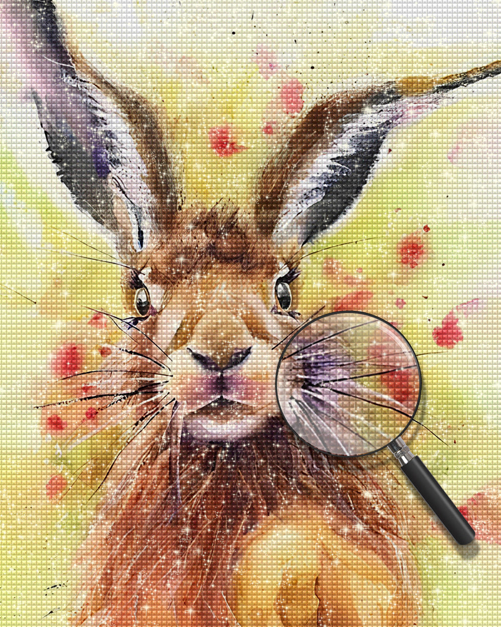 Kaninchen im Aquarellstil Diamond Painting