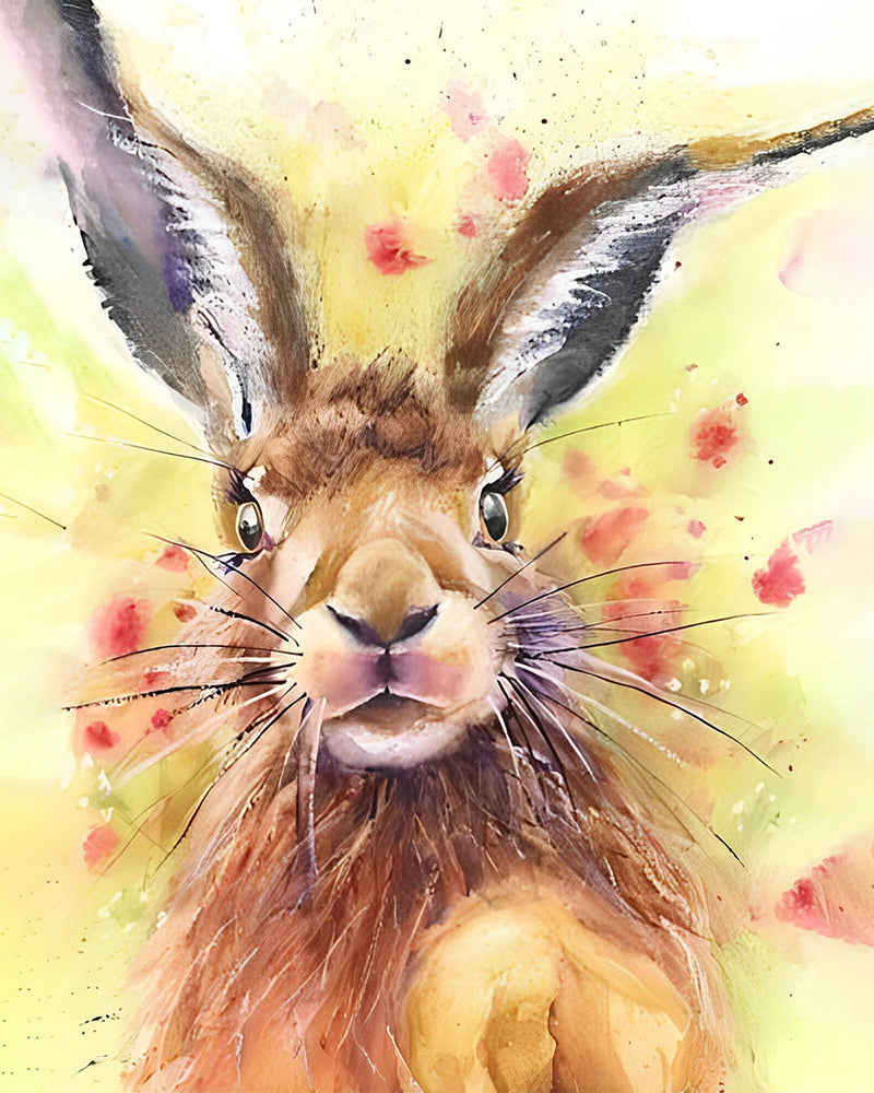 Kaninchen im Aquarellstil Diamond Painting