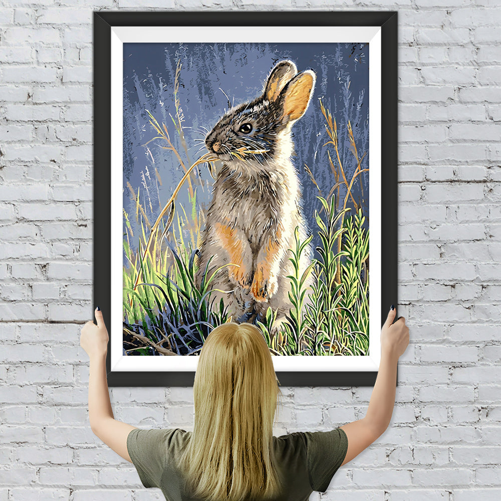 Kaninchen im Gras Diamond Painting