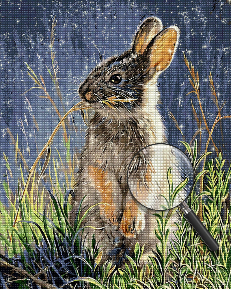 Kaninchen im Gras Diamond Painting