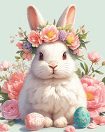 Kaninchen mit Blumen Diamond Painting