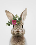 Kaninchen mit roter Blume Diamond Painting