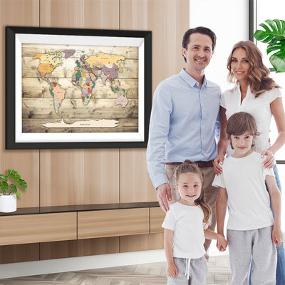 Karte auf dem Holzbrett Diamond Painting