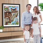 Katze auf dem Baum Diamond Painting