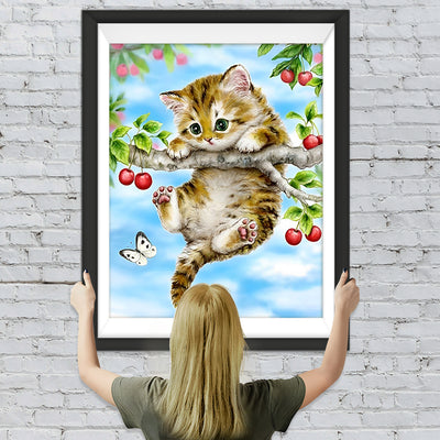 Katze auf dem Baum Diamond Painting