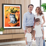 Katze auf dem Lokus Diamond Painting