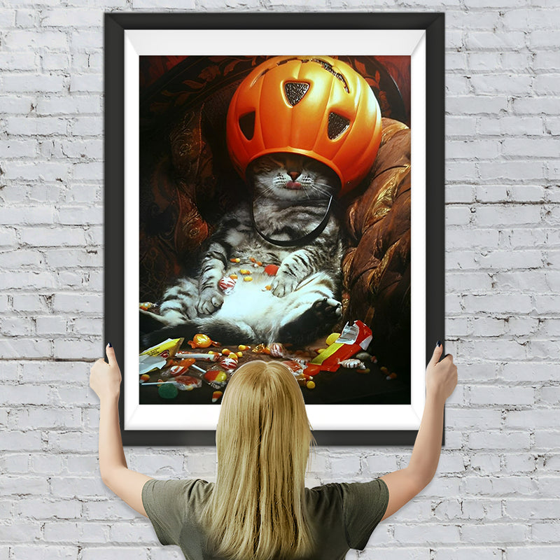 Katze Halloween Süßigkeiten Diamond Painting
