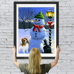 Katze Hund Schneemann Diamond Painting