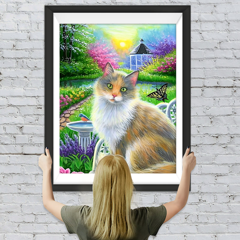 Katze im Garten Diamond Painting