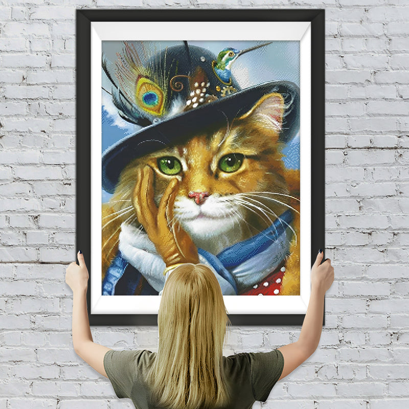 Katze im Hut Diamond Painting